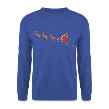 Santa Claus Sleigh Rudolph Reindeer Gifts - Unisex Sweatshirt - royal blue - Front - Alina (178cm) & Michal (187cm)
