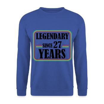 Legendary for 27 Years, 27th Birthday, Finally 27 - Unisex Sweatshirt - royal blue - Front - Alina (178cm) & Michal (187cm)