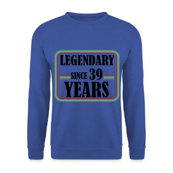 Legendary for 39 years, 39 birthday, finally 39 - Unisex Sweatshirt - royal blue - Front - Alina (178cm) & Michal (187cm)