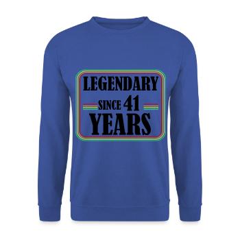 Legendary for 41 years, 41 birthday, finally 41 - Unisex Sweatshirt - royal blue - Front - Alina (178cm) & Michal (187cm)