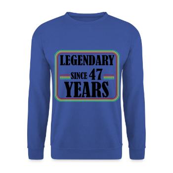 Legendary for 47 years, 47 birthday, finally 47 - Unisex Sweatshirt - royal blue - Front - Alina (178cm) & Michal (187cm)
