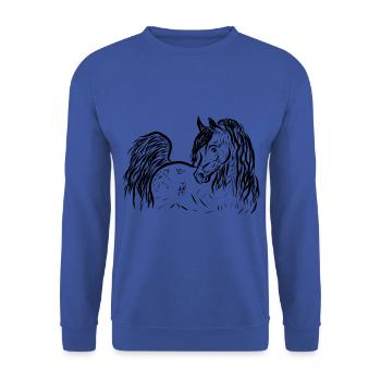 Araber Pferd - Unisex Pullover - Royalblau - Vorne - Alina (178cm) & Michal (187cm)