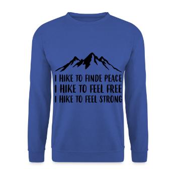 Wandern Frieden, Freiheit, Stärke - Unisex Pullover - Royalblau - Vorne - Alina (178cm) & Michal (187cm)