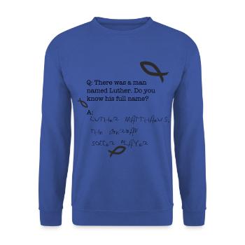 Martin Luther Matthew - Sweat-shirt Unisexe - bleu royal - Devant - Alina (178cm) & Michal (187cm)