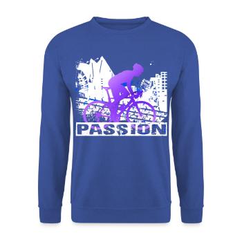 Fahrrad - Unisex Pullover - Royalblau - Vorne - Alina (178cm) & Michal (187cm)