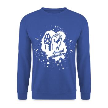 Animal Liberation - Paint (white) - Unisex Sweatshirt - royal blue - Front - Alina (178cm) & Michal (187cm)