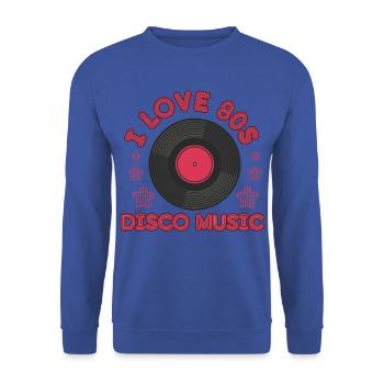 Funny retro i love 80s disco music pop gift - Unisex Pullover - Royalblau - Vorne - Alina (178cm) & Michal (187cm)