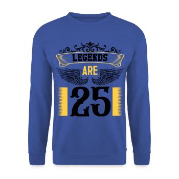 Les légendes ont 25 ans, 25 ans d’anniversaire - Sweat-shirt Unisexe - bleu royal - Devant - Alina (178cm) & Michal (187cm)