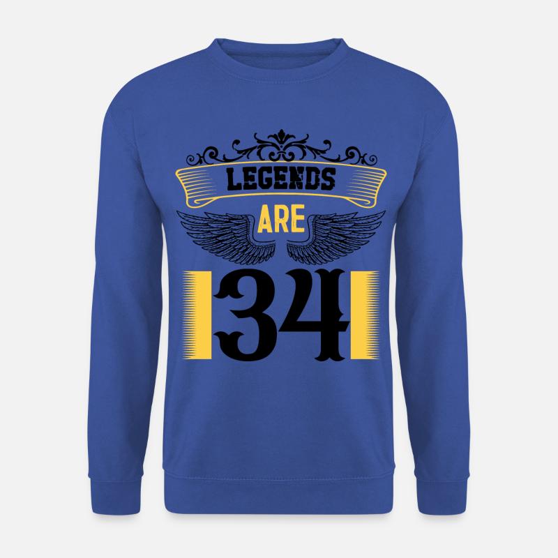 Legenden sind 34 Jahre alt, Geburtstag 34 - Unisex Pullover - Royalblau