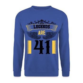 Legends are 41 years old, birthday 41 - Unisex Sweatshirt - royal blue - Front - Alina (178cm) & Michal (187cm)