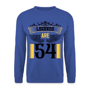 Legends are 54 years old, birthday 54 - Unisex Sweatshirt - royal blue - Front - Alina (178cm) & Michal (187cm)