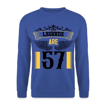 Legends are 57 years old, birthday 57 - Unisex Sweatshirt - royal blue - Front - Alina (178cm) & Michal (187cm)