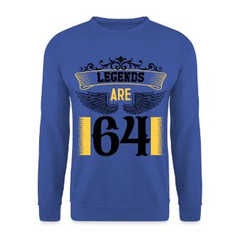 Legends are 64 years old, birthday 64 - Unisex Sweatshirt - royal blue - Front - Alina (178cm) & Michal (187cm)