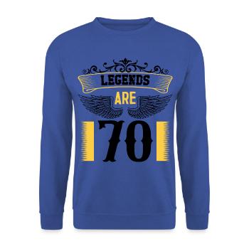 Legends are 70 years old, birthday 70 - Unisex Sweatshirt - royal blue - Front - Alina (178cm) & Michal (187cm)