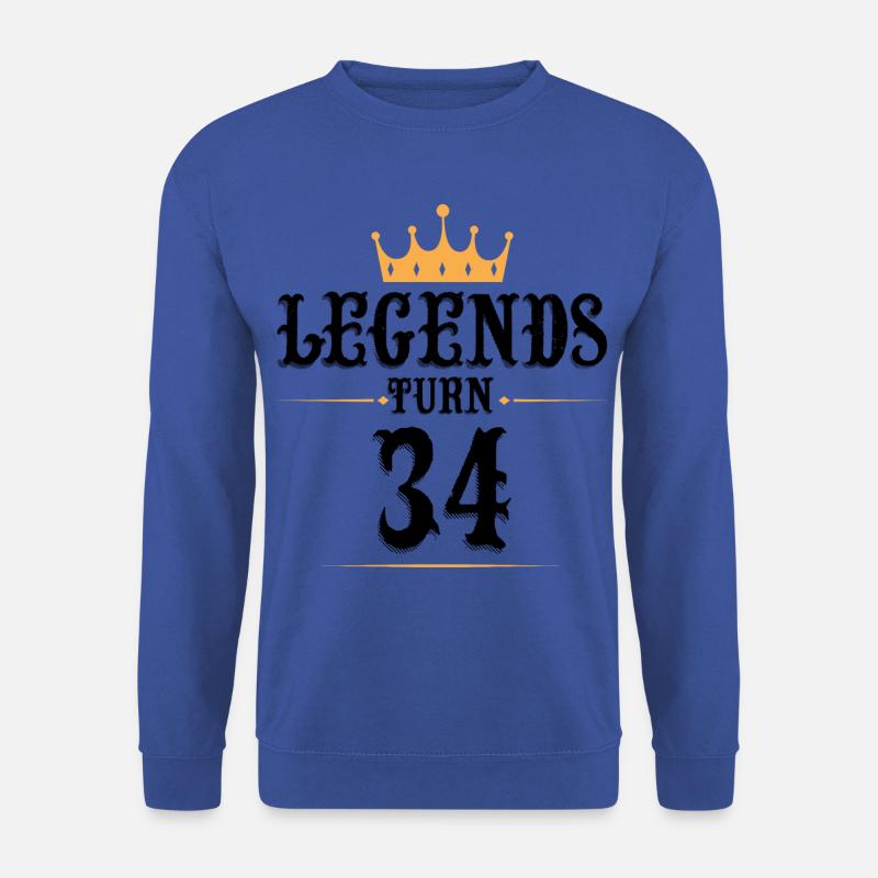 34 Geburtstag, Legenden werden 34 - Unisex Pullover - Royalblau