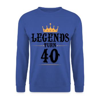 40 Birthday, Legends Turn 40 - Unisex Sweatshirt - royal blue - Front - Alina (178cm) & Michal (187cm)