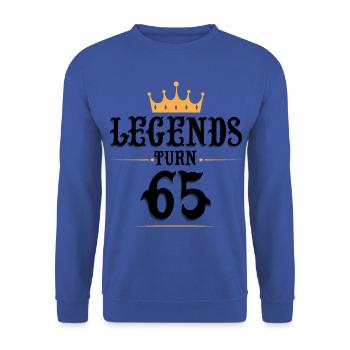 65 Birthday, Legends turn 65 - Unisex Sweatshirt - royal blue - Front - Alina (178cm) & Michal (187cm)