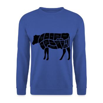 Beef - Unisex Pullover - Royalblau - Vorne - Alina (178cm) & Michal (187cm)