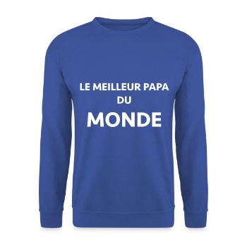 t-shirt "le meilleur papa du monde" - Sweat-shirt Unisexe - bleu royal - Devant - Alina (178cm) & Michal (187cm)