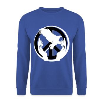 Eagle Peace Peace World Peace Love - Sweat-shirt Unisexe - bleu royal - Devant - Alina (178cm) & Michal (187cm)