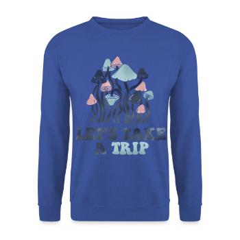PARTONS EN VOYAGE - Sweat-shirt Unisexe - bleu royal - Devant - Alina (178cm) & Michal (187cm)