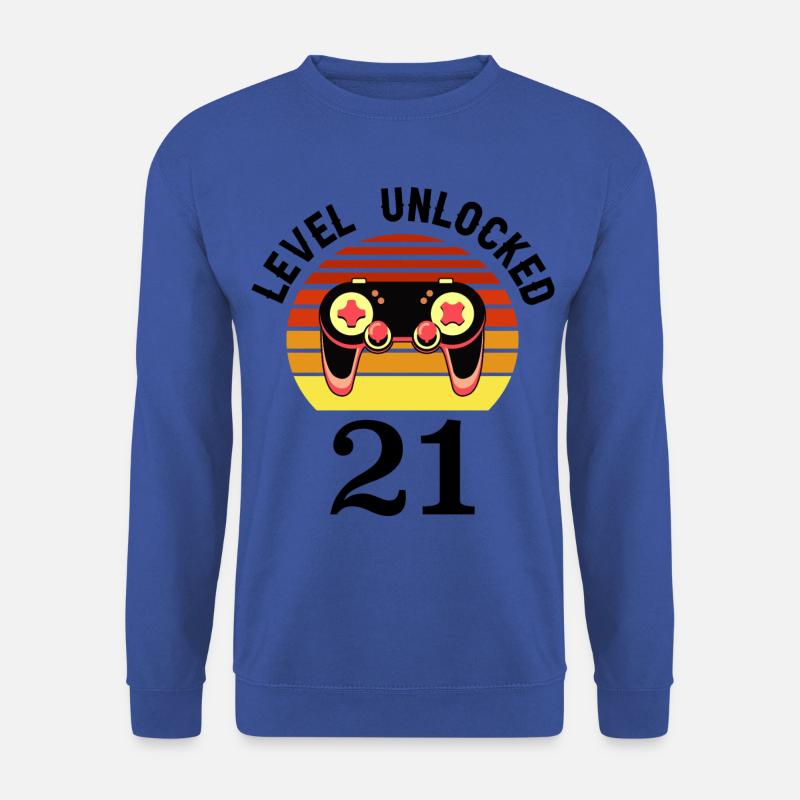 Level 21 unlocked 21 Geburtstag 21 Jahre alt - Unisex Pullover - Royalblau