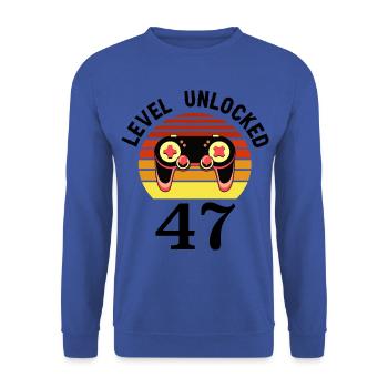 Level 47 unlocked 47 Birthday 47 years old - Unisex Sweatshirt - royal blue - Front - Alina (178cm) & Michal (187cm)