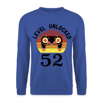 Level 52 unlocked 52 Birthday 52 years old - Unisex Sweatshirt - royal blue - Front - Alina (178cm) & Michal (187cm)