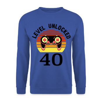 Level 40 unlocked 40 birthday 40 years old - Unisex Sweatshirt - royal blue - Front - Alina (178cm) & Michal (187cm)