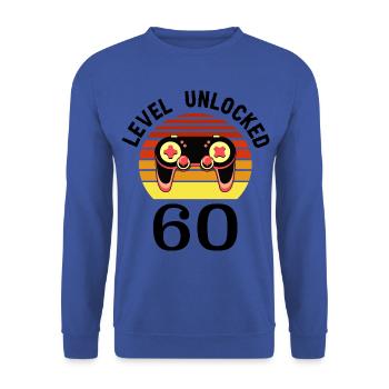 Level 60 unlocked 60 Birthday 60 years old - Unisex Sweatshirt - royal blue - Front - Alina (178cm) & Michal (187cm)