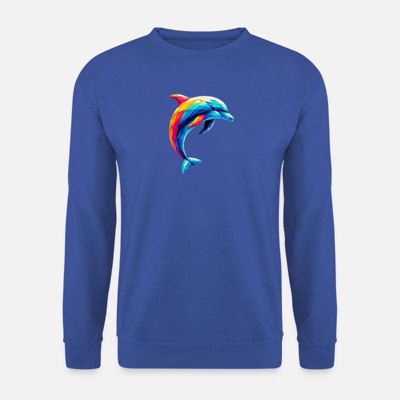 Ein bunter Delfin im Polygon-Stil - Unisex Pullover - Royalblau
