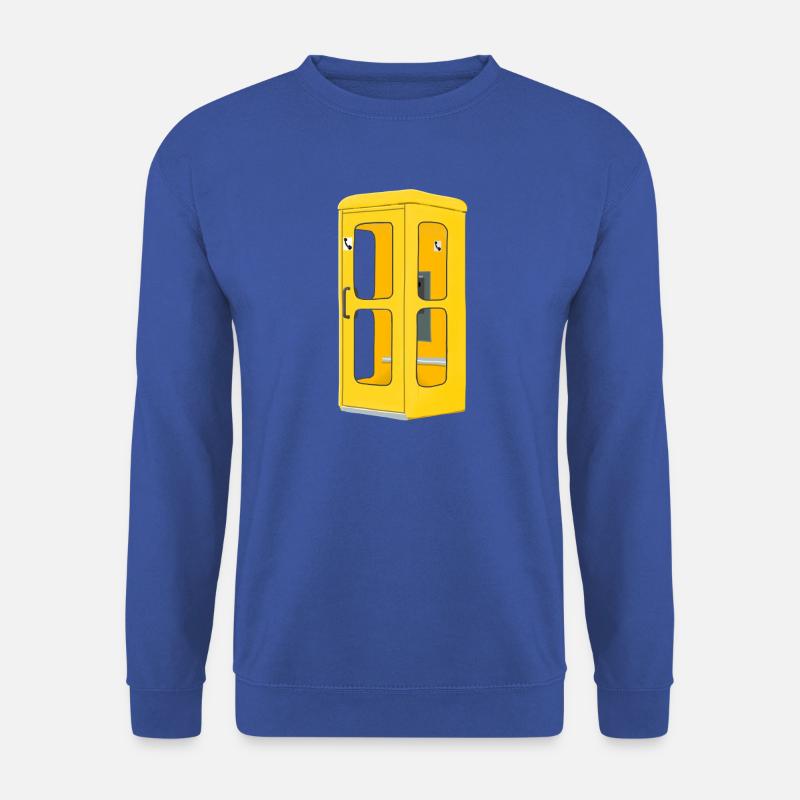 Gelbe Telefonzelle, Nostalgie, Post Handzeichnung - Unisex Pullover - Royalblau