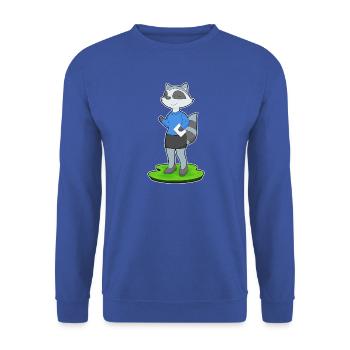 Waschbär Sekretärin Papier Büro - Unisex Pullover - Royalblau - Vorne - Alina (178cm) & Michal (187cm)