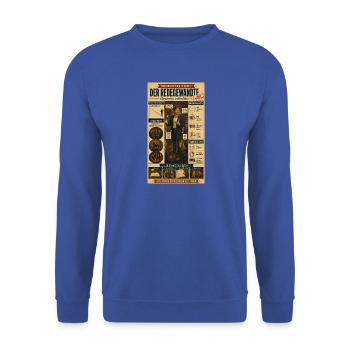 Der Redegewandte – gute Worte öffnen Türen   - Unisex Pullover - Royalblau - Vorne - Alina (178cm) & Michal (187cm)