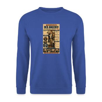 Der Angeber – Eigenwerbung in Perfektion - Unisex Pullover - Royalblau - Vorne - Alina (178cm) & Michal (187cm)