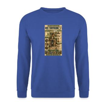 Der Tierfreund – Ein Herz für jedes Tier - Unisex Pullover - Royalblau - Vorne - Alina (178cm) & Michal (187cm)