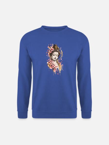 Vintage Buddha Illustration - Unisex Pullover - Royalblau