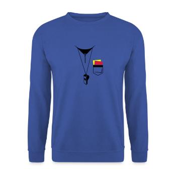 Arbitre - Football - Carte et sifflet - Sweat-shirt Unisexe - bleu royal - Devant - Alina (178cm) & Michal (187cm)