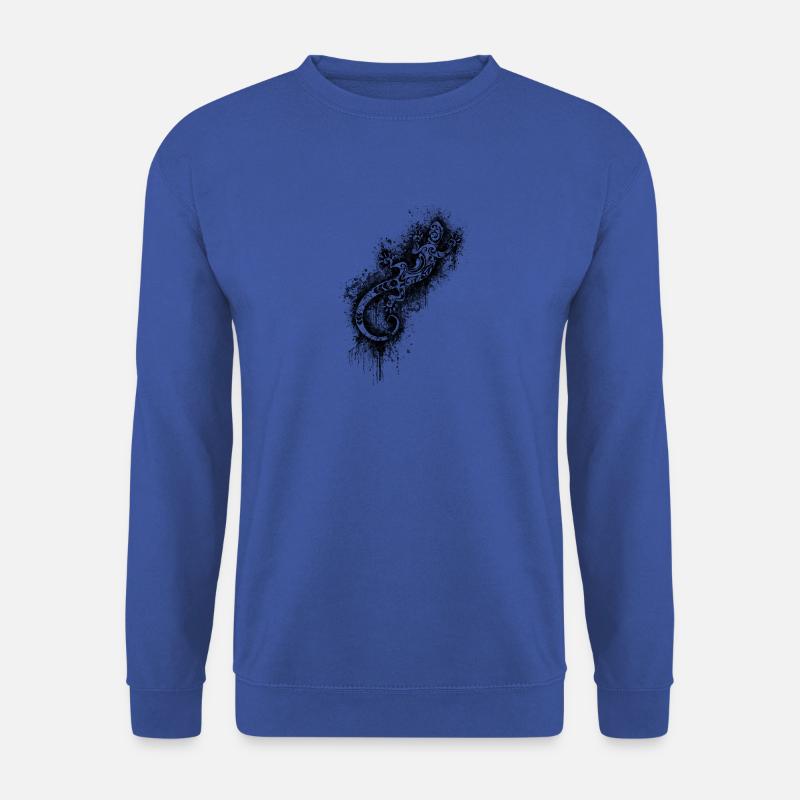 Eidechse Tattoo Splash Tribal - Unisex Pullover - Royalblau
