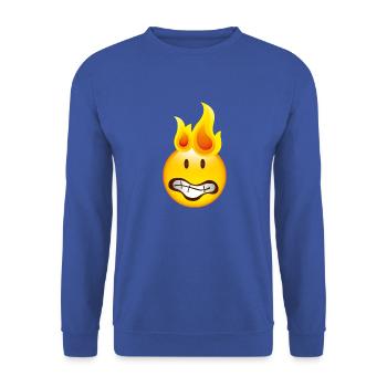 Smiley Burning - Unisex Pullover - Royalblau - Vorne - Alina (178cm) & Michal (187cm)