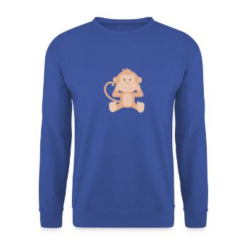 Affe - Unisex Pullover - Royalblau - Vorne - Alina (178cm) & Michal (187cm)