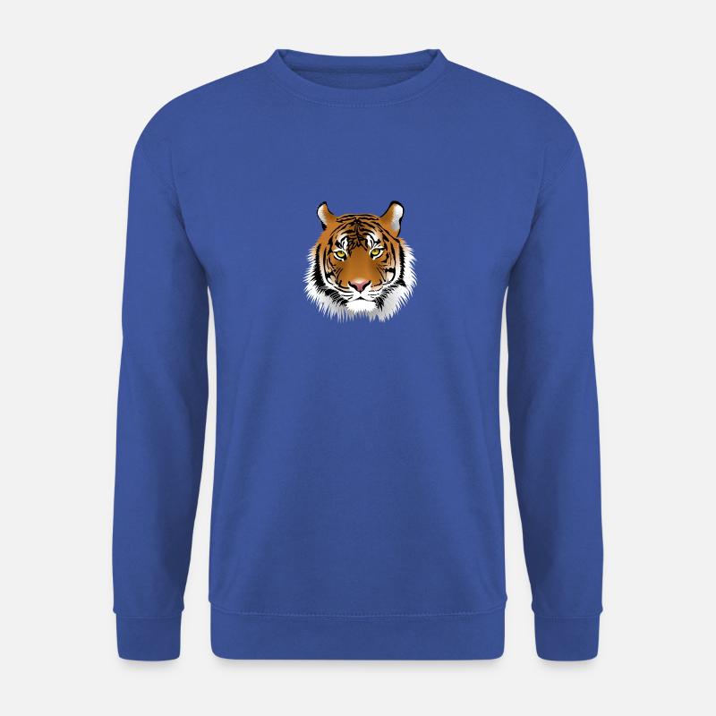 bengal tiger cat head sabre toothed62 - Unisex Pullover - Royalblau