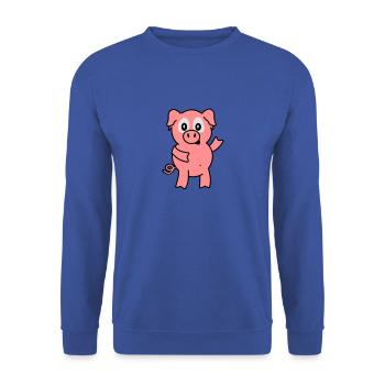 pig - Unisex Pullover - Royalblau - Vorne - Alina (178cm) & Michal (187cm)