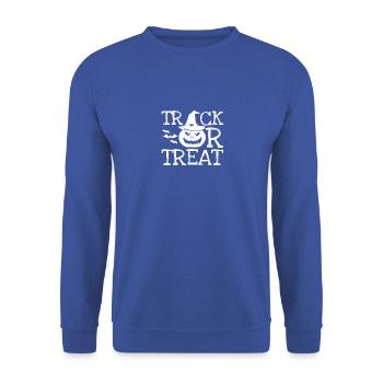 Scary Halloween Costume Shirt Trick Treat 1 - Unisex Pullover - Royalblau - Vorne - Alina (178cm) & Michal (187cm)