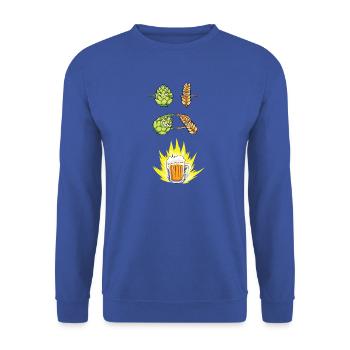 Bier Fusion Hopfen Malz Anime Manga Biertrinker - Unisex Pullover - Royalblau - Vorne - Alina (178cm) & Michal (187cm)