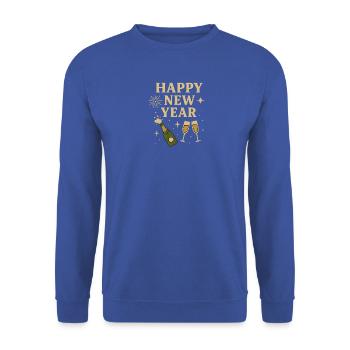 Happy New Year Festdesign - Unisex Pullover - Royalblau - Vorne - Alina (178cm) & Michal (187cm)