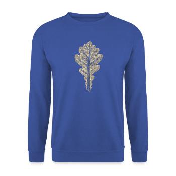 Eichenblatt - Unisex Pullover - Royalblau - Vorne - Alina (178cm) & Michal (187cm)