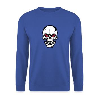 death head skull head look wicked dead 1 - Unisex Sweatshirt - royal blue - Front - Alina (178cm) & Michal (187cm)
