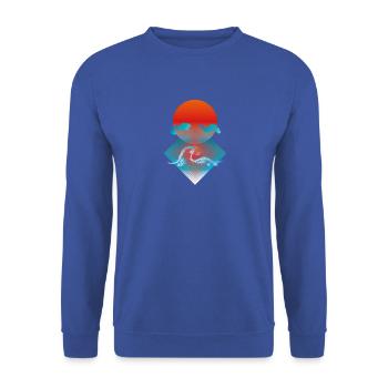 Sonnenuntergang - Unisex Pullover - Royalblau - Vorne - Alina (178cm) & Michal (187cm)