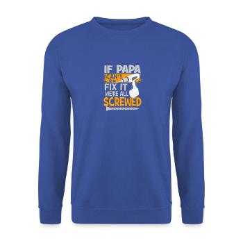 T-shirt Mécanicien · Outil · · Mécanique Papa - Sweat-shirt Unisexe - bleu royal - Devant - Alina (178cm) & Michal (187cm)